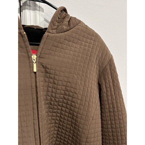 Esprit Women's Brown Quilted Hooded Jacket Size L - Picture 4 of 9